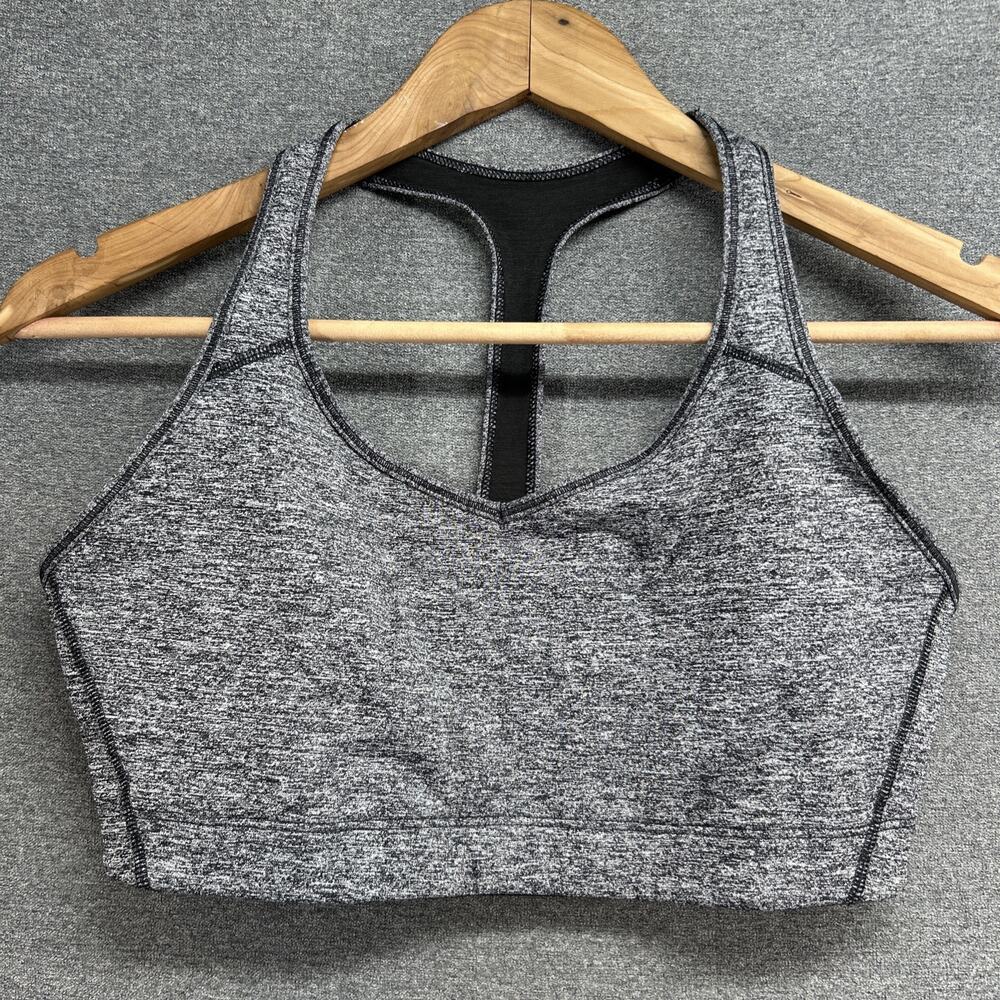 Victorias Secret VSX Sport The Player Racerback Sports Bra Womens Large Gray Top